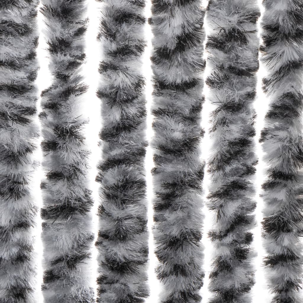 Fluegardin grå og svart og hvit 118x220 cm chenille