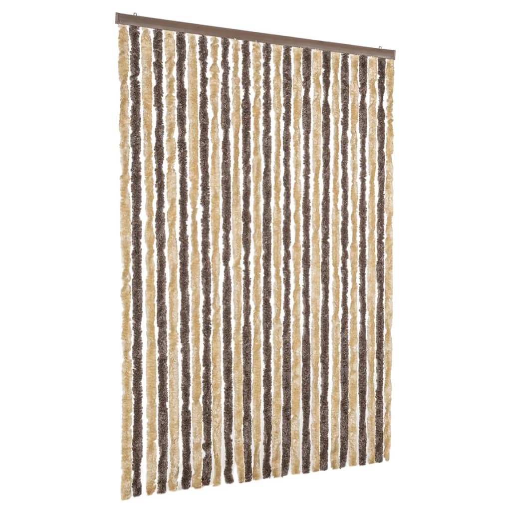 Fluegardin mørkebrun og beige 118x220 cm chenille