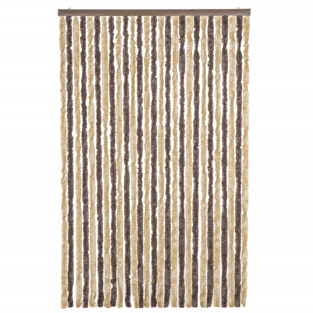 Fluegardin mørkebrun og beige 118x220 cm chenille