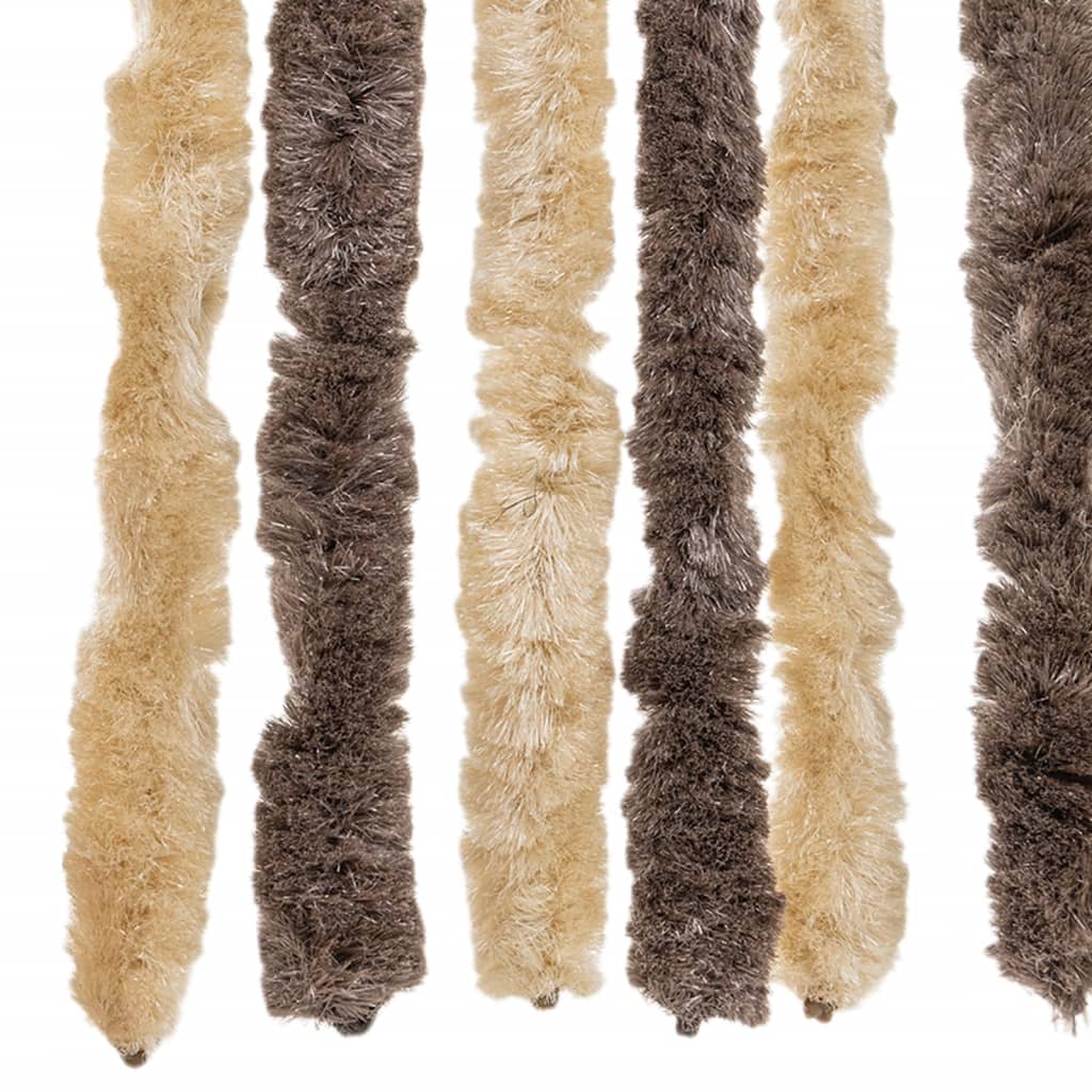Fluegardin mørkebrun og beige 118x220 cm chenille