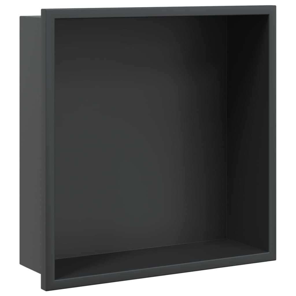 Dusjnisje matt svart 32x32x9 cm rustfritt stål