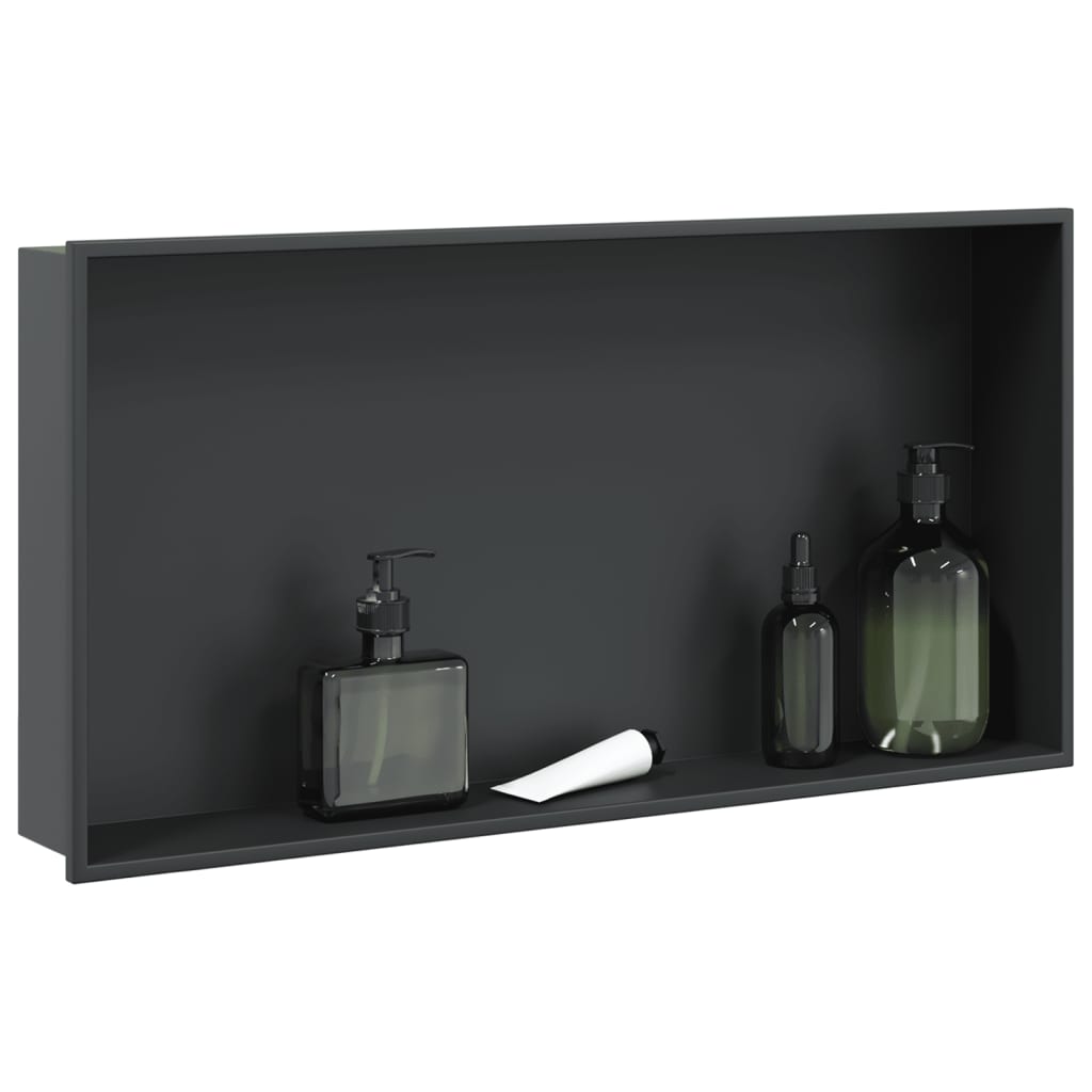 Dusjnisje matt svart 62x32x9 cm rustfritt stål