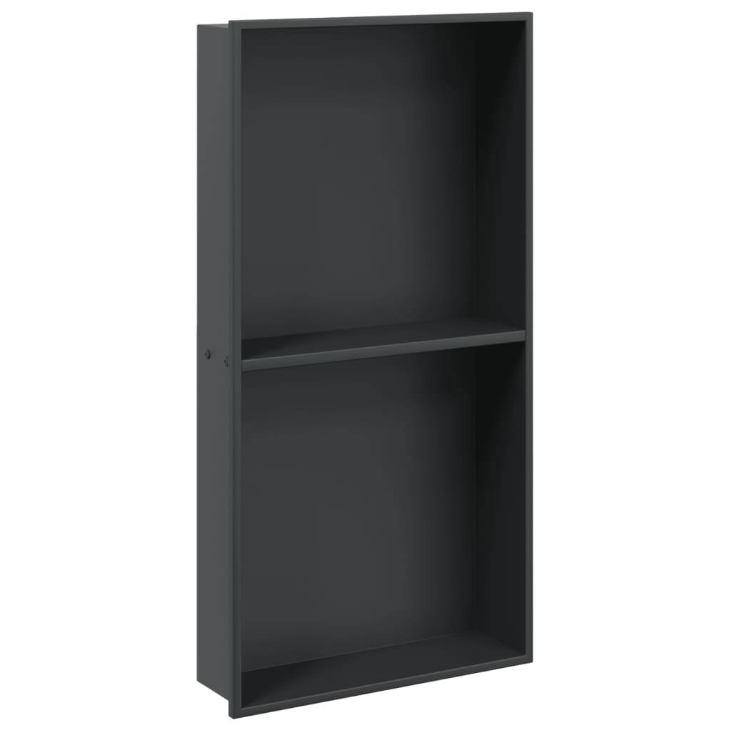 Dusjnisje matt svart 32x62x9 cm rustfritt stål
