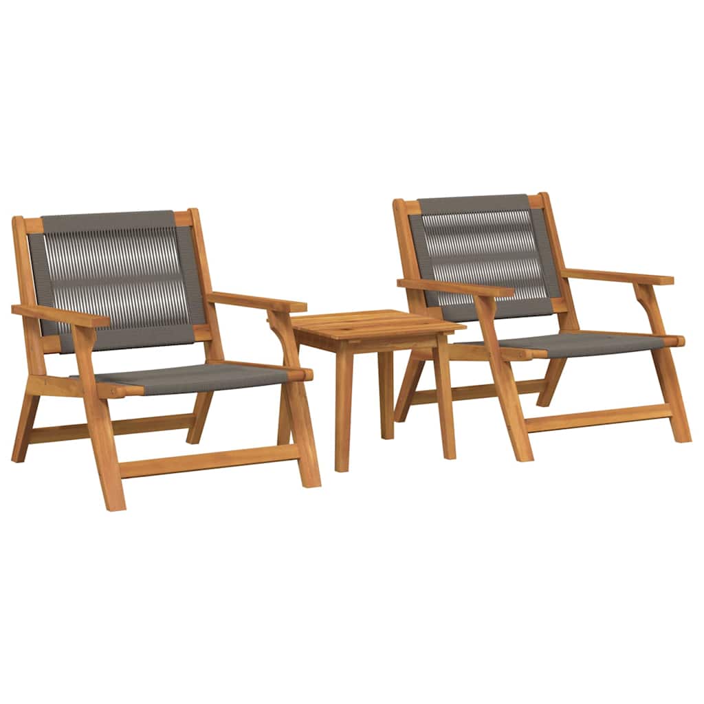 Hage Stoler med Bord 3 pcs Grå Solid akasietre