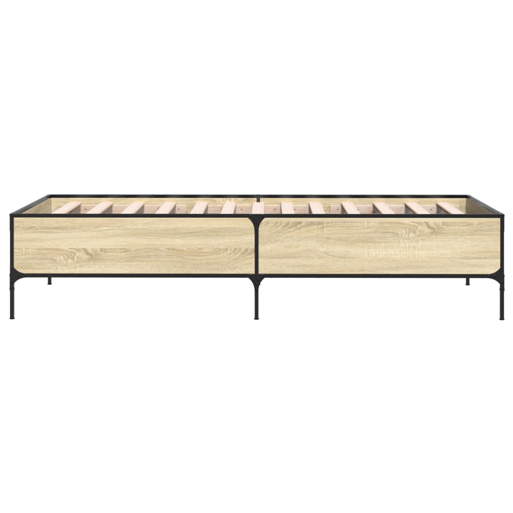 Sengeramme sonoma eik 90x190 cm konstruert tre og metall
