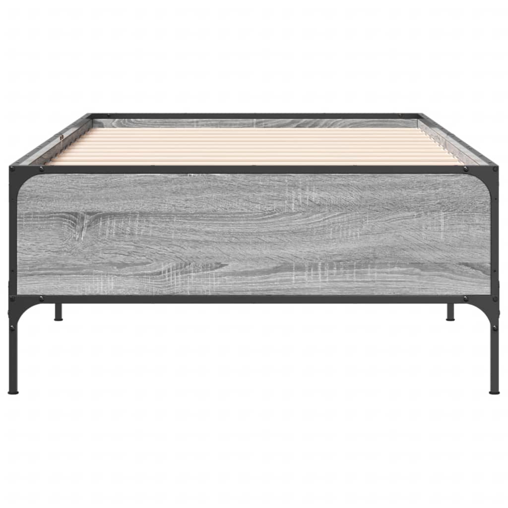 Sengeramme grå sonoma 90x190 cm konstruert tre og metall