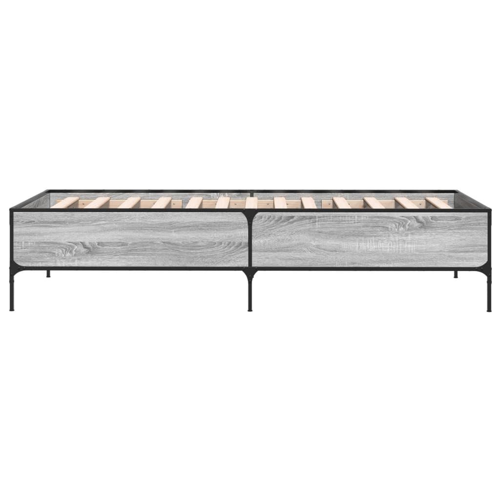 Sengeramme grå sonoma 90x190 cm konstruert tre og metall