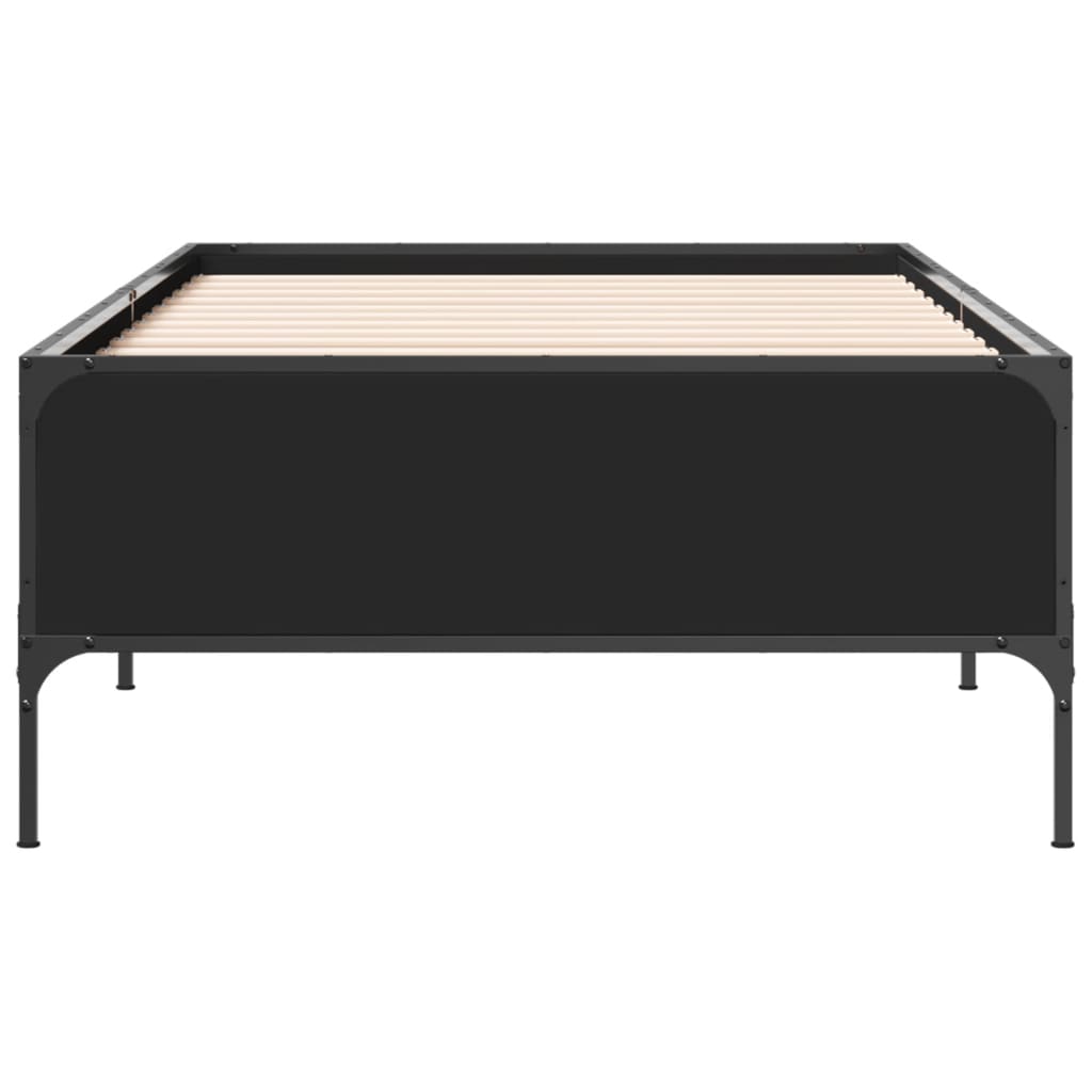 Sengeramme svart 75x190 cm konstruert tre og metall