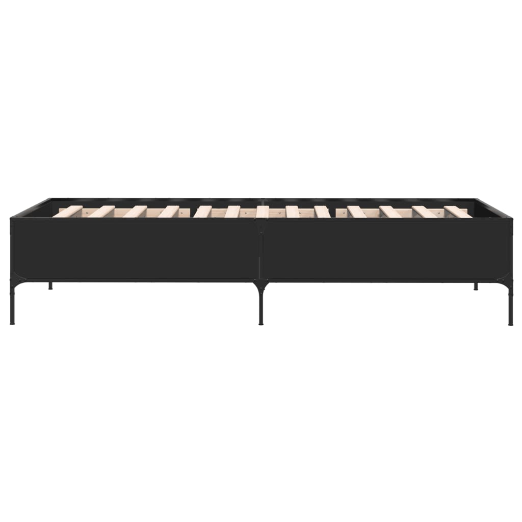 Sengeramme svart 75x190 cm konstruert tre og metall