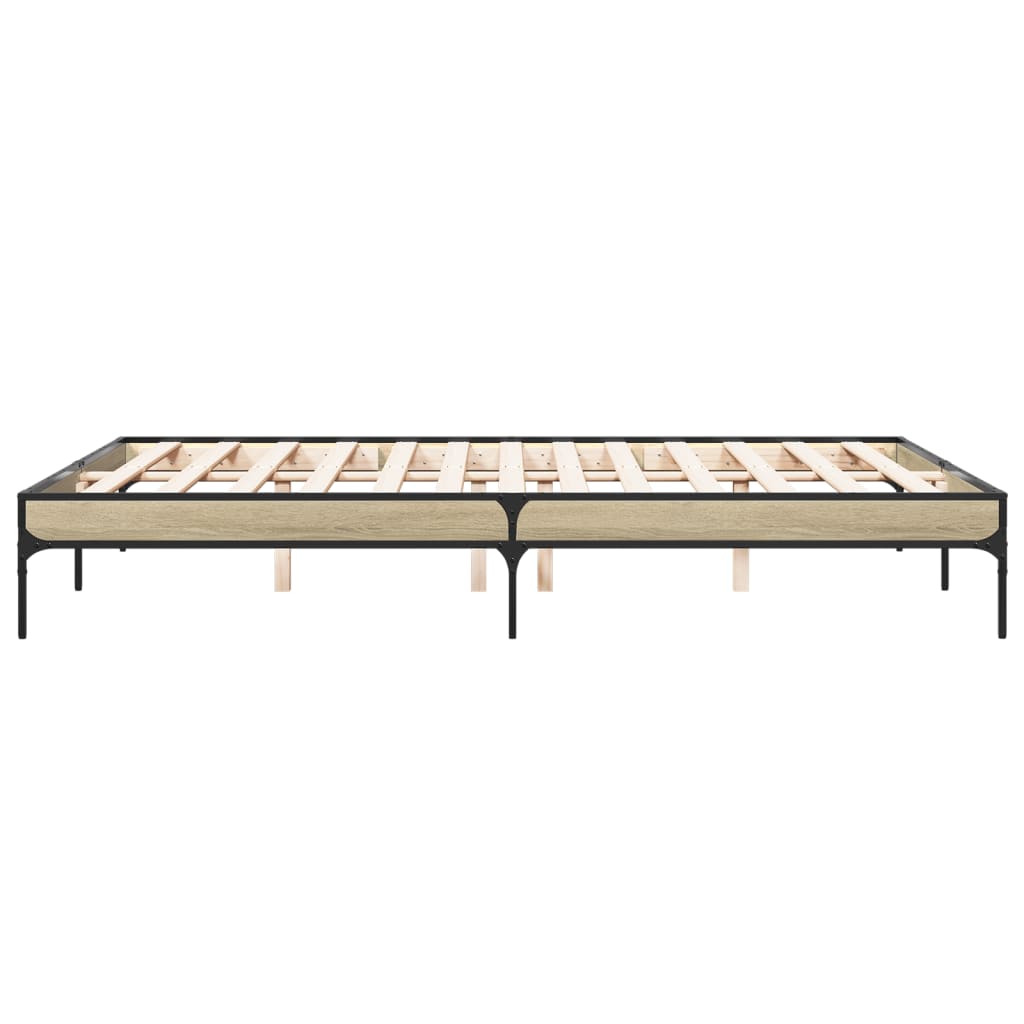 Sengeramme sonoma eik 160x200 cm konstruert tre og metall