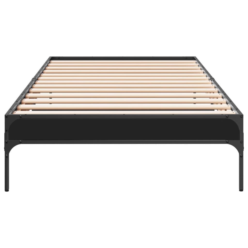 Sengeramme svart 90x190 cm konstruert tre og metall