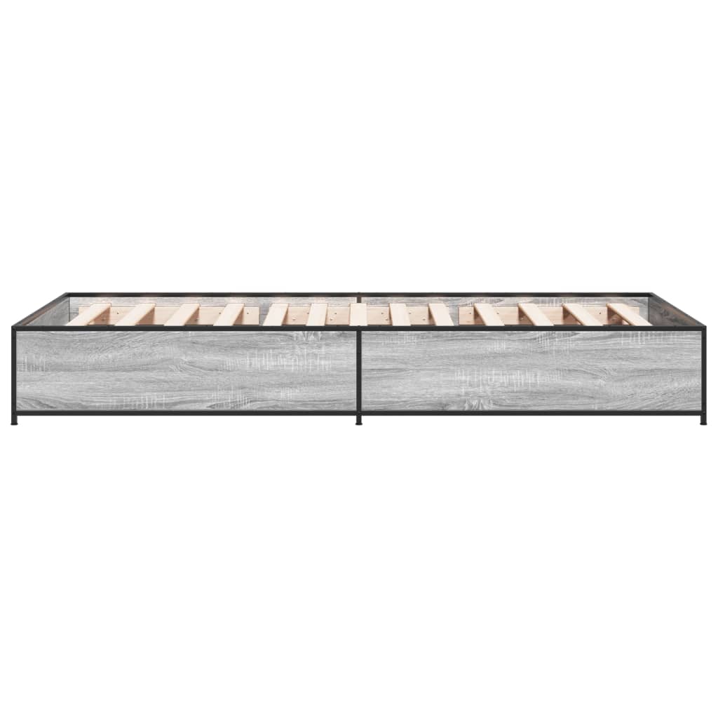 Sengeramme grå sonoma 90x200 cm konstruert tre og metall