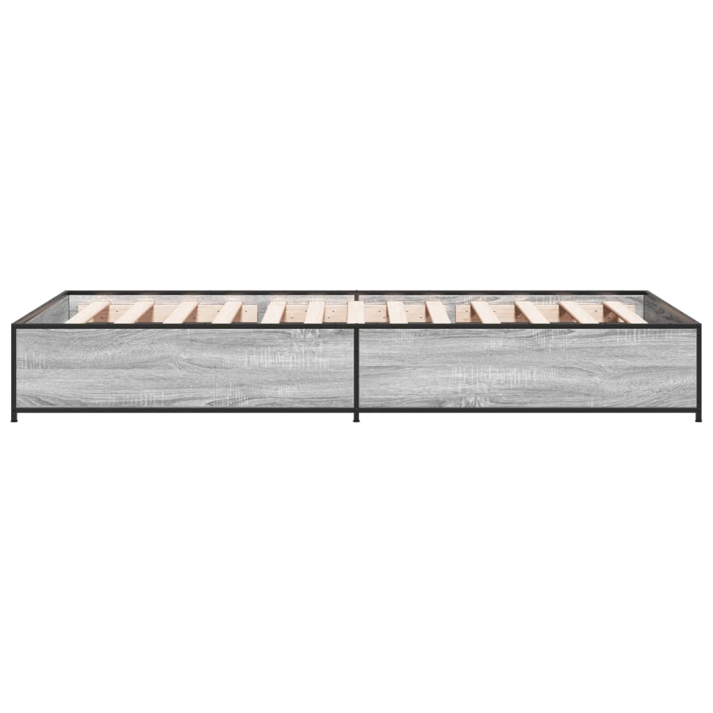 Sengeramme grå sonoma 75x190 cm konstruert tre og metall
