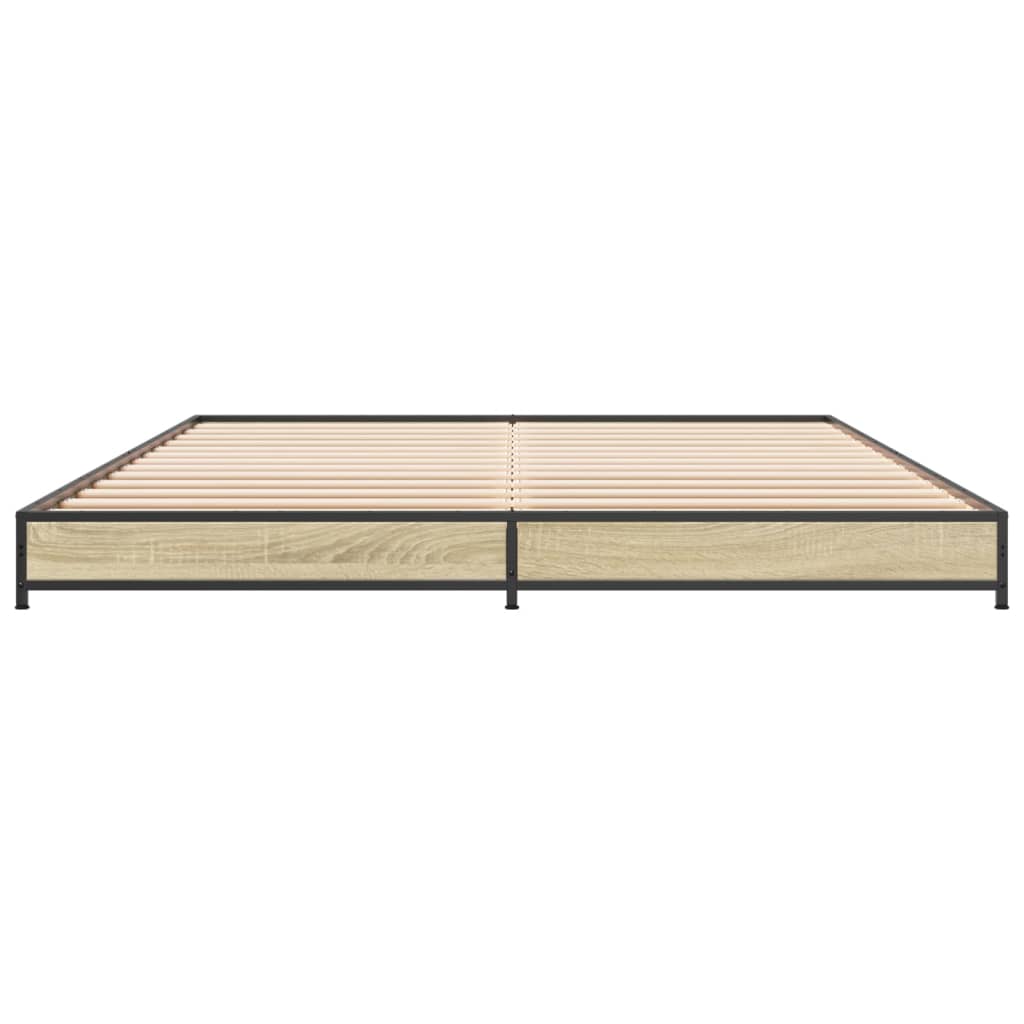 Sengeramme sonoma eik 120x200 cm konstruert tre og metall