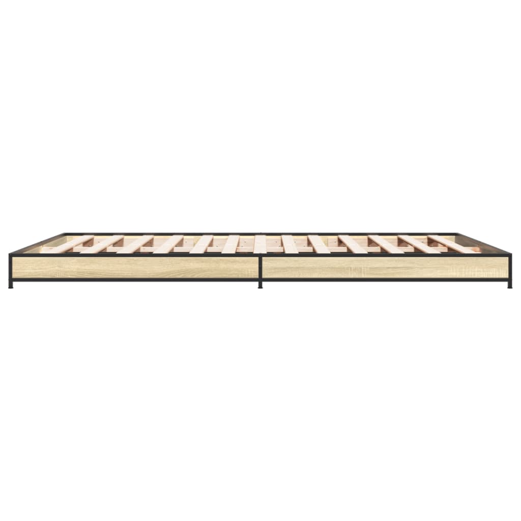 Sengeramme sonoma eik 120x200 cm konstruert tre og metall