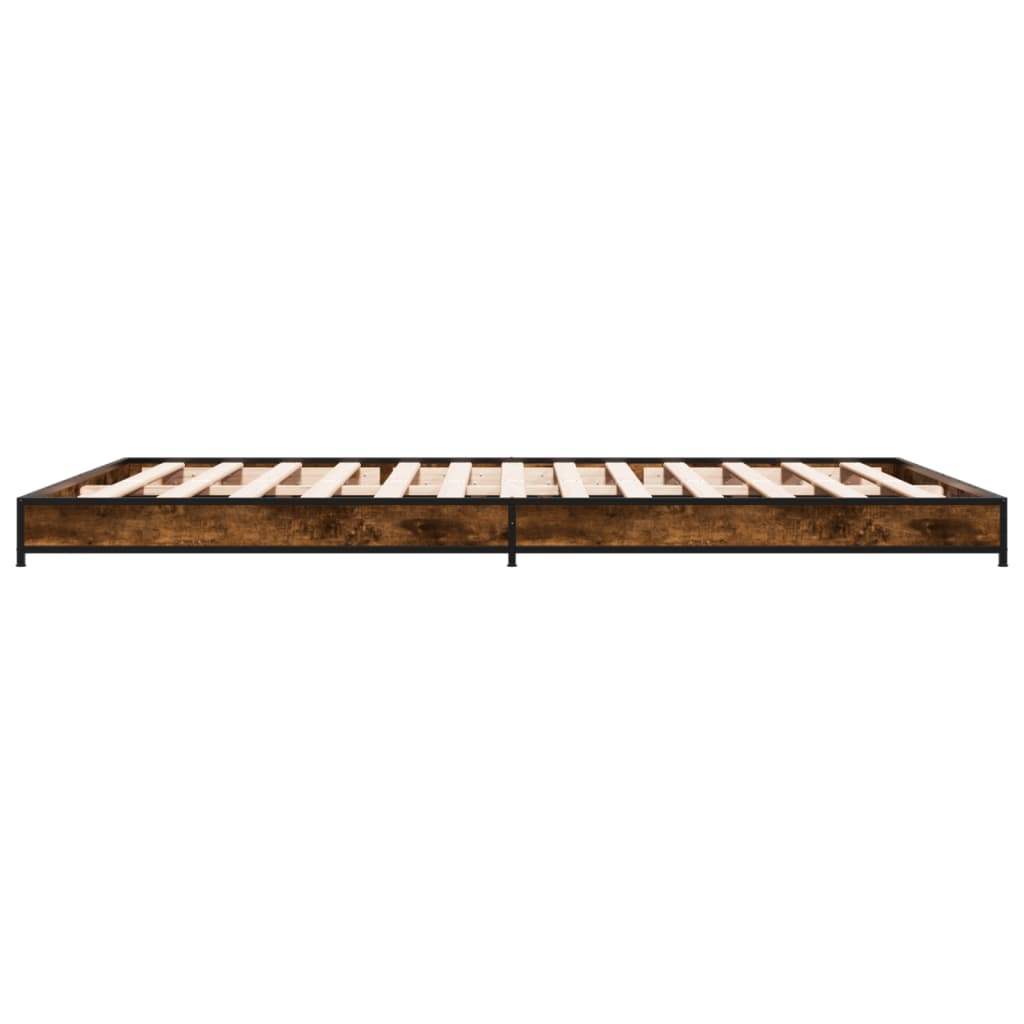 Sengeramme røkt eik 120x200 cm konstruert tre og metall