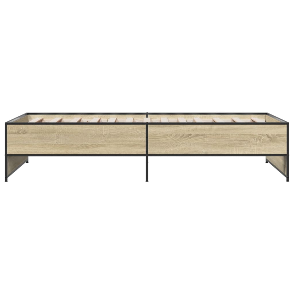 Sengeramme sonoma eik 90x200 cm konstruert tre og metall