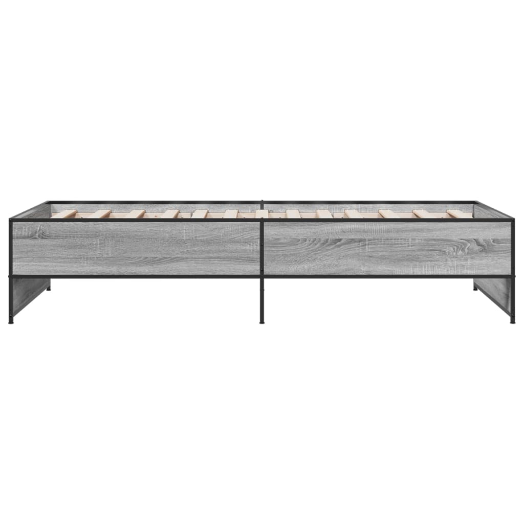 Sengeramme grå sonoma 90x190 cm konstruert tre og metall