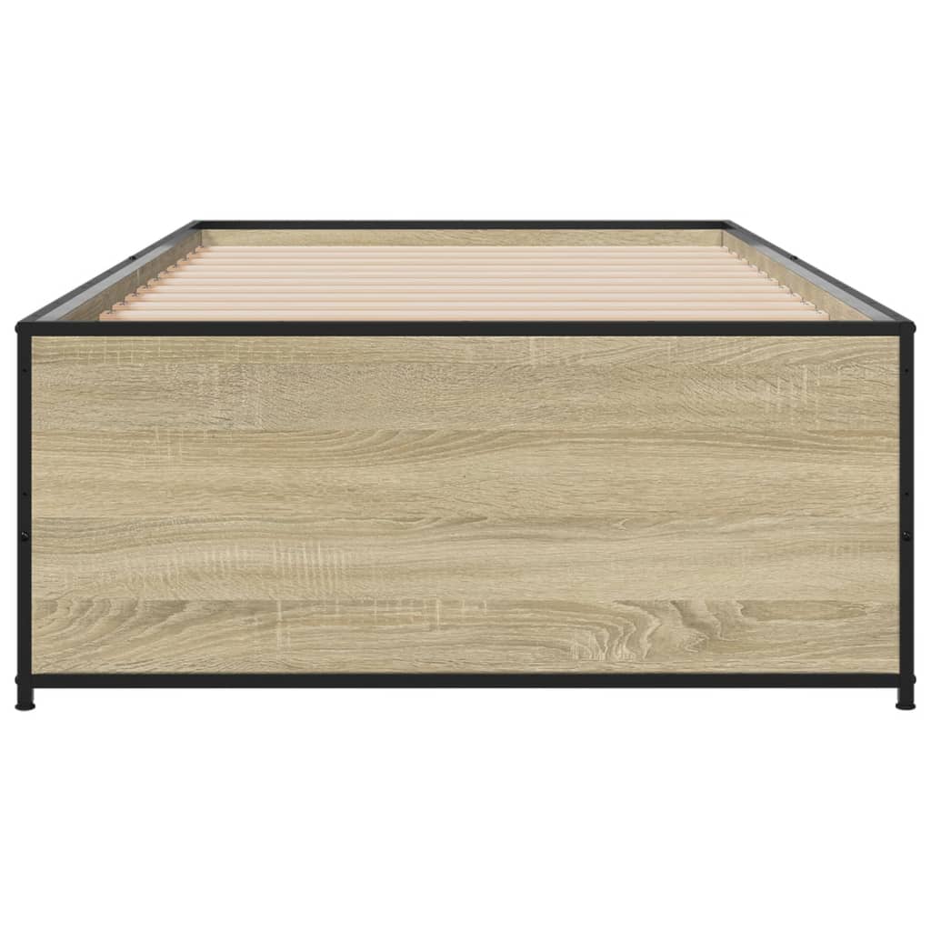 Sengeramme sonoma eik 75x190 cm konstruert tre og metall