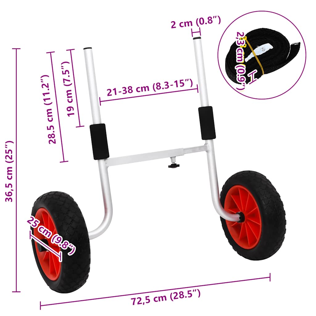 Kajakktralle 90 kg aluminium