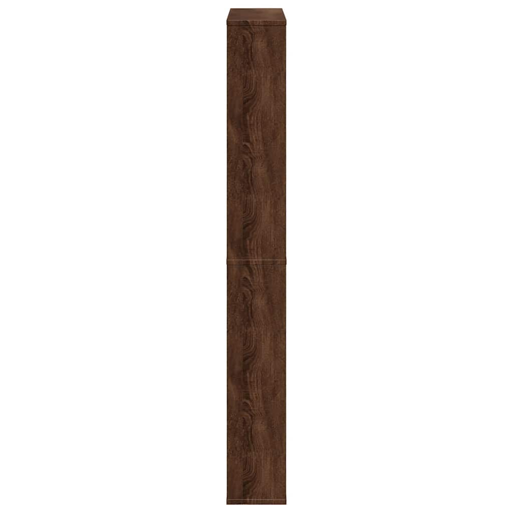 Skoskap med speil 4 lag brun eik 63x17x134 cm