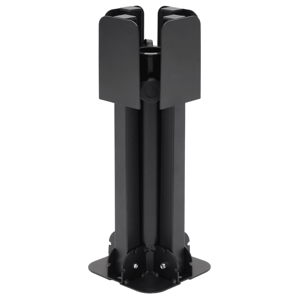 Parasollfot sammenleggbar for Ø38/48 mm stang blank svart stål