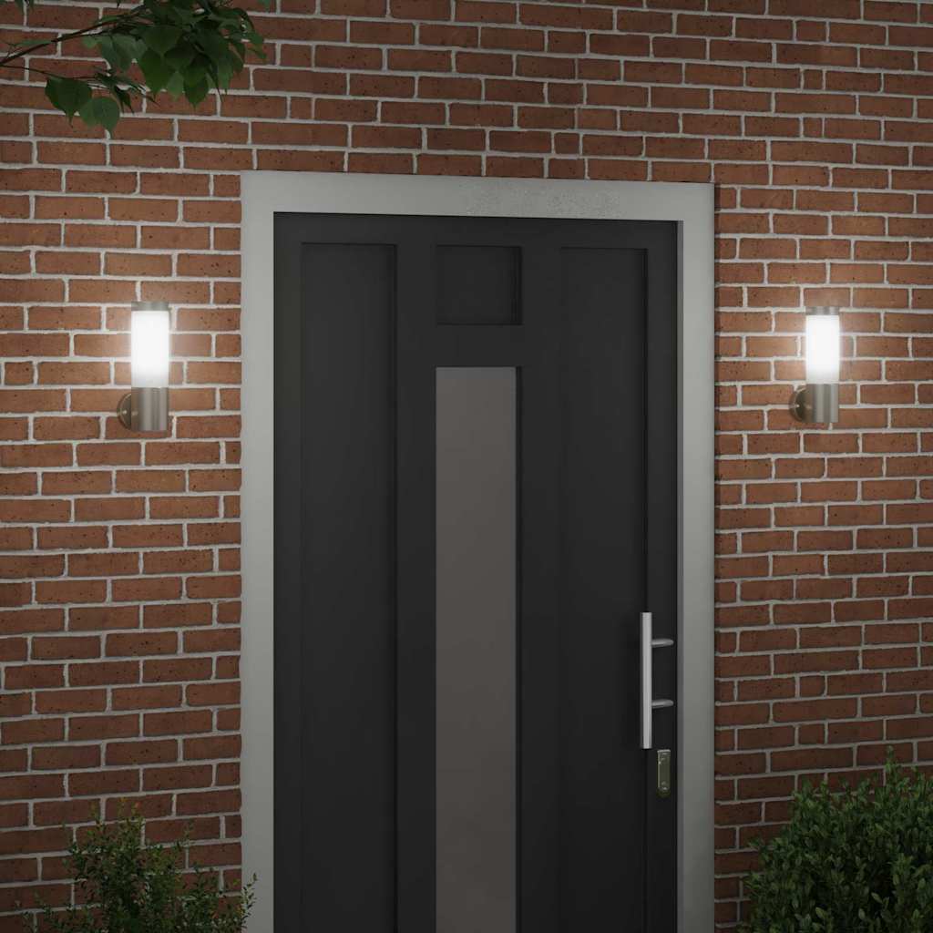 Utevegglampe 2 pcs sølv 12 x 8,5 x 27 cm