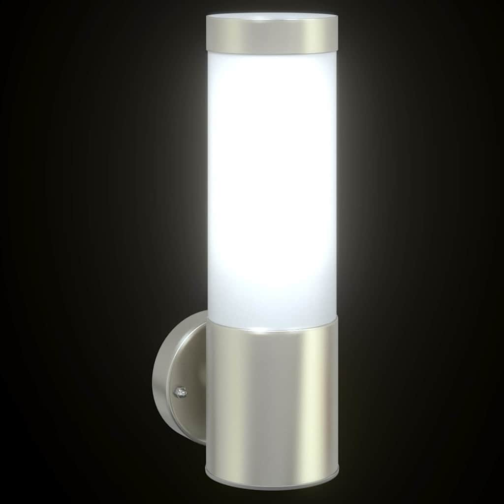 Utevegglampe 2 pcs sølv 12 x 8,5 x 27 cm
