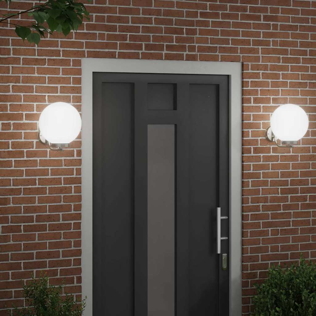 Utevegglampe 2 pcs sølv 29 x 25 x 33 cm Rustfritt stål og plast