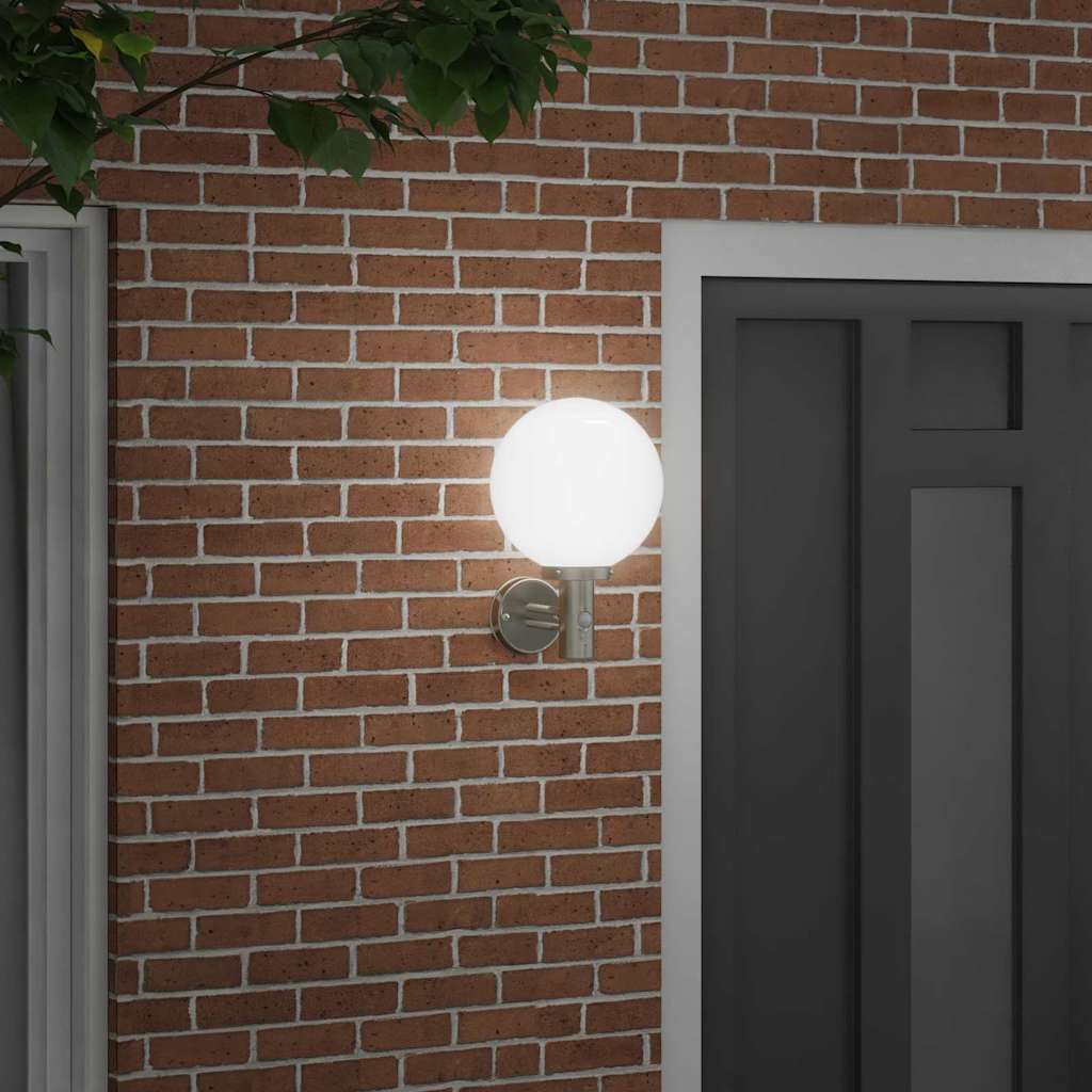 Utevegglampe sølv 28 x 25 x 38 cm Rustfritt stål og plast