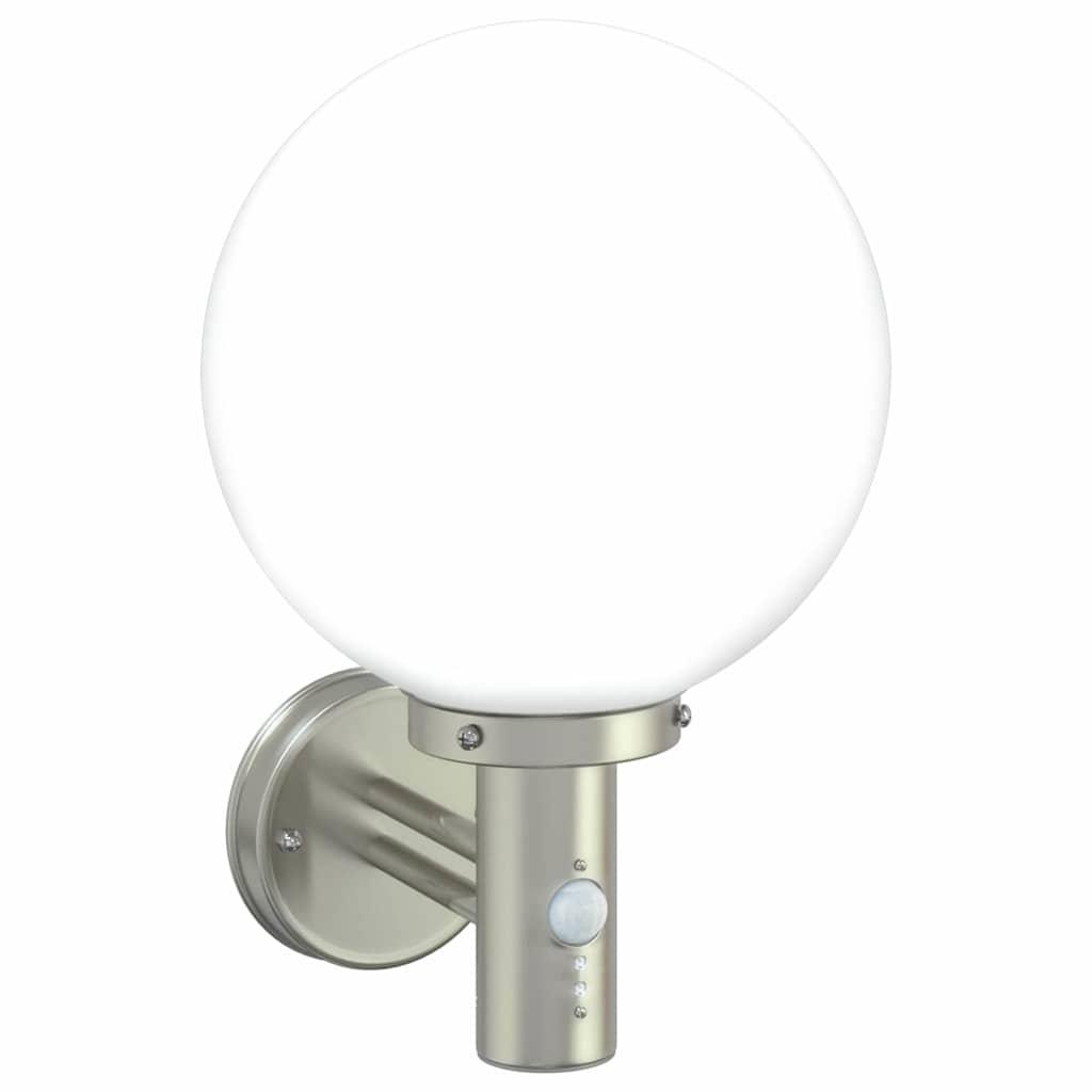 Utevegglampe sølv 28 x 25 x 38 cm Rustfritt stål og plast