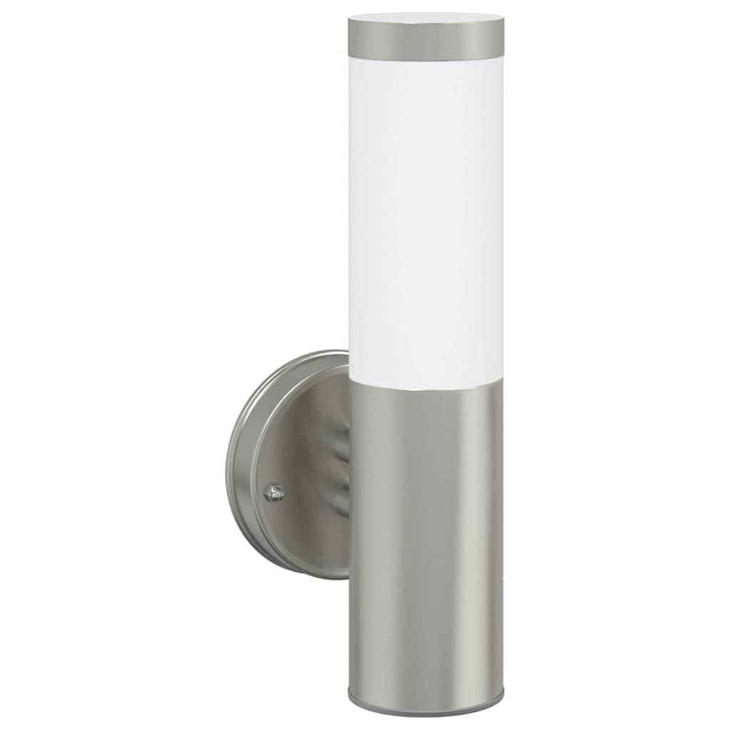 Utevegglampe 2 pcs sølv 15 x 7,5 x 33 cm