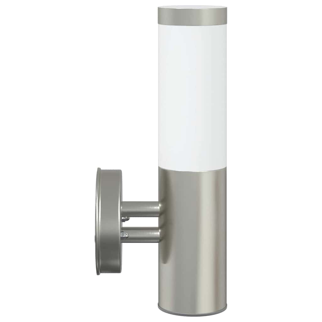 Utevegglampe 2 pcs sølv 15 x 7,5 x 33 cm