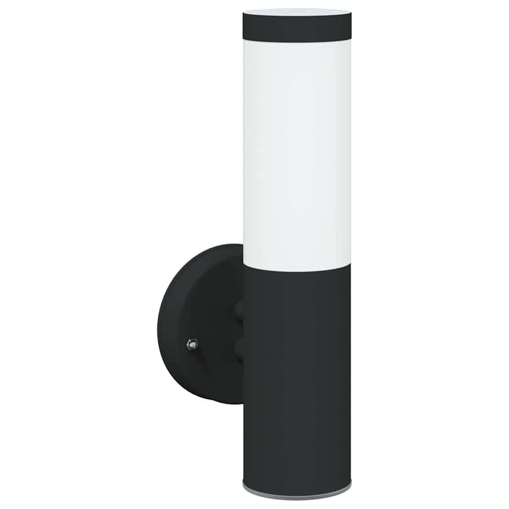 Utevegglampe 2 pcs Svart 15 x 7,5 x 33 cm