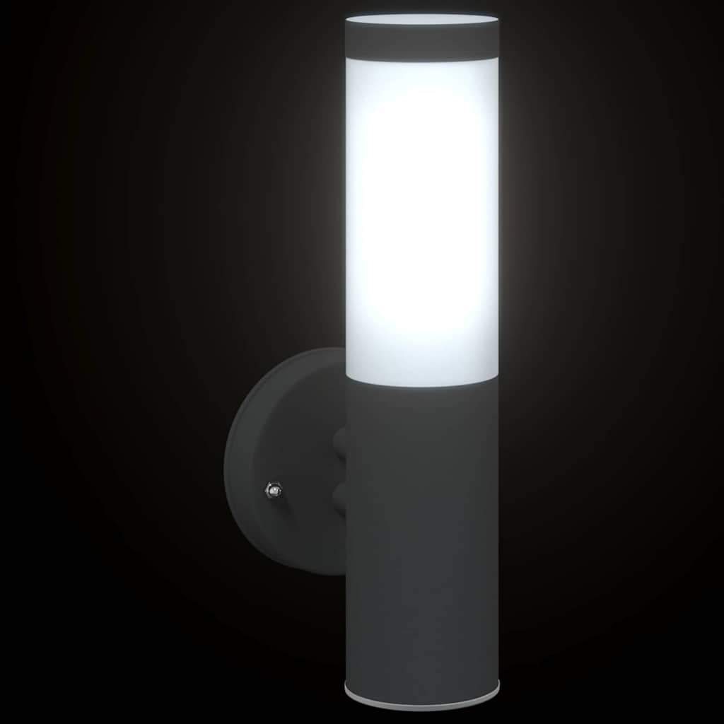Utevegglampe 2 pcs Svart 15 x 7,5 x 33 cm