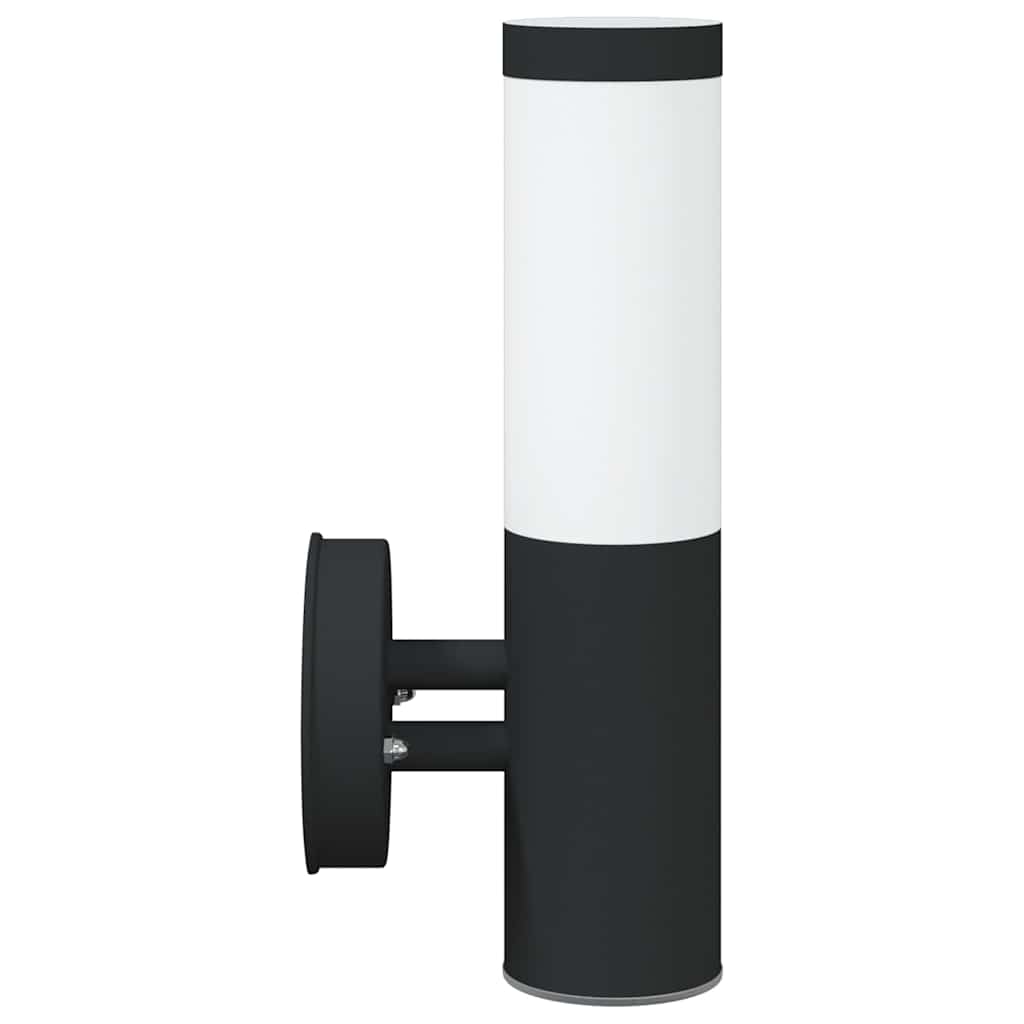 Utevegglampe 2 pcs Svart 15 x 7,5 x 33 cm