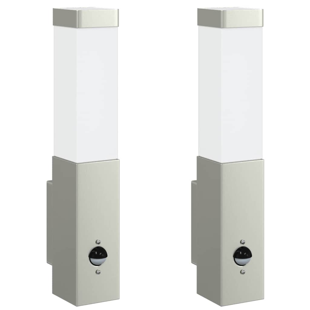 Utevegglampe 2 pcs sølv 10,5 x 6 x 33 cm