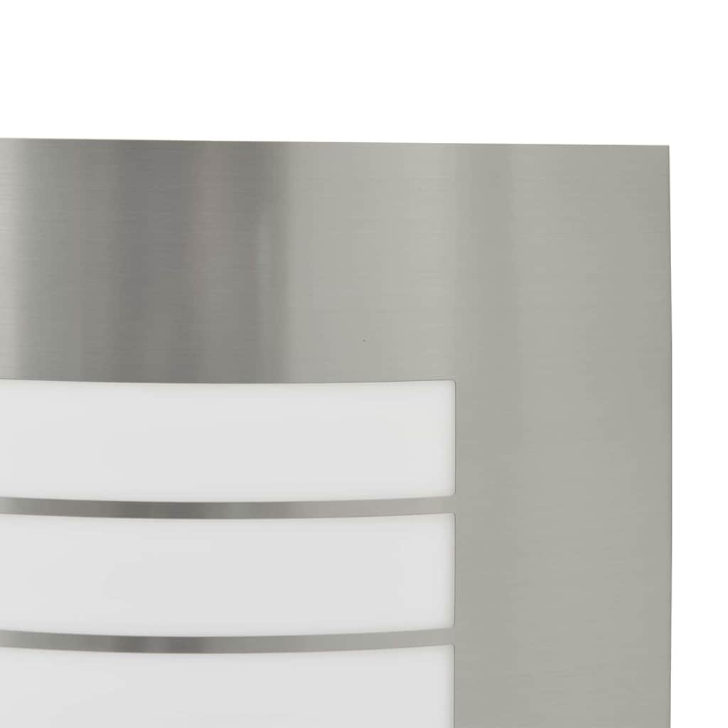Utevegglampe sølv 23,5 x 9 x 26 cm Rustfritt stål og plast