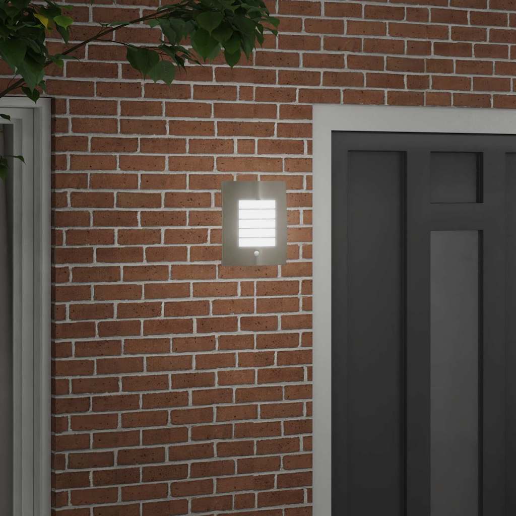 Utevegglampe sølv 23,5 x 9 x 26 cm Rustfritt stål og plast