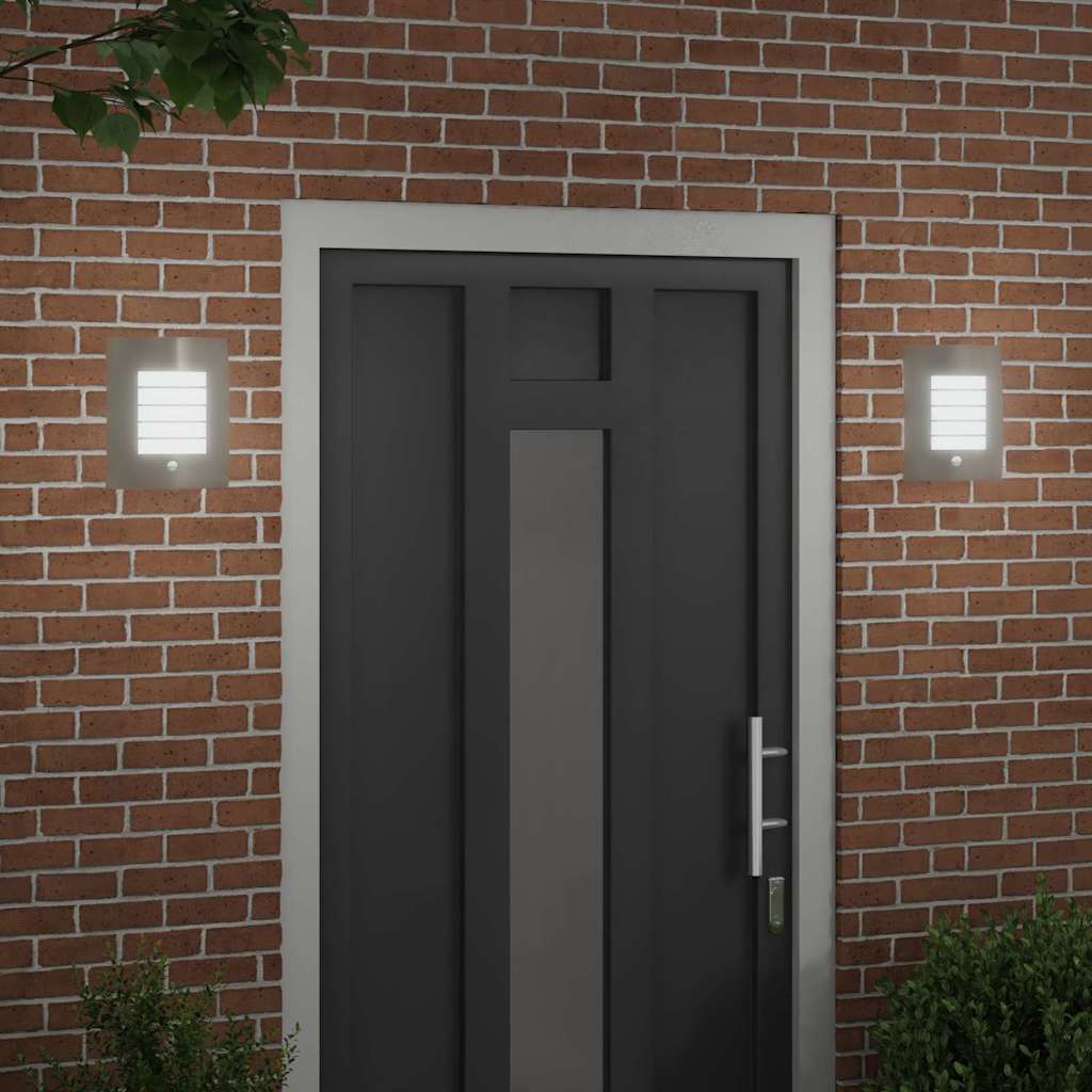 Utevegglampe 2 pcs sølv 23,5 x 9 x 26 cm