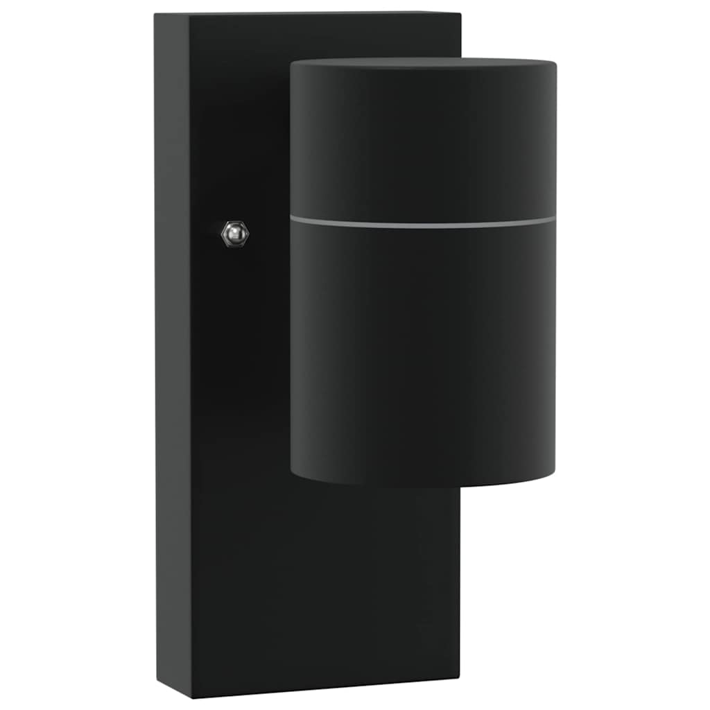 Utevegglampe 2 pcs Svart 6,5 x 10,5 x 16 cm