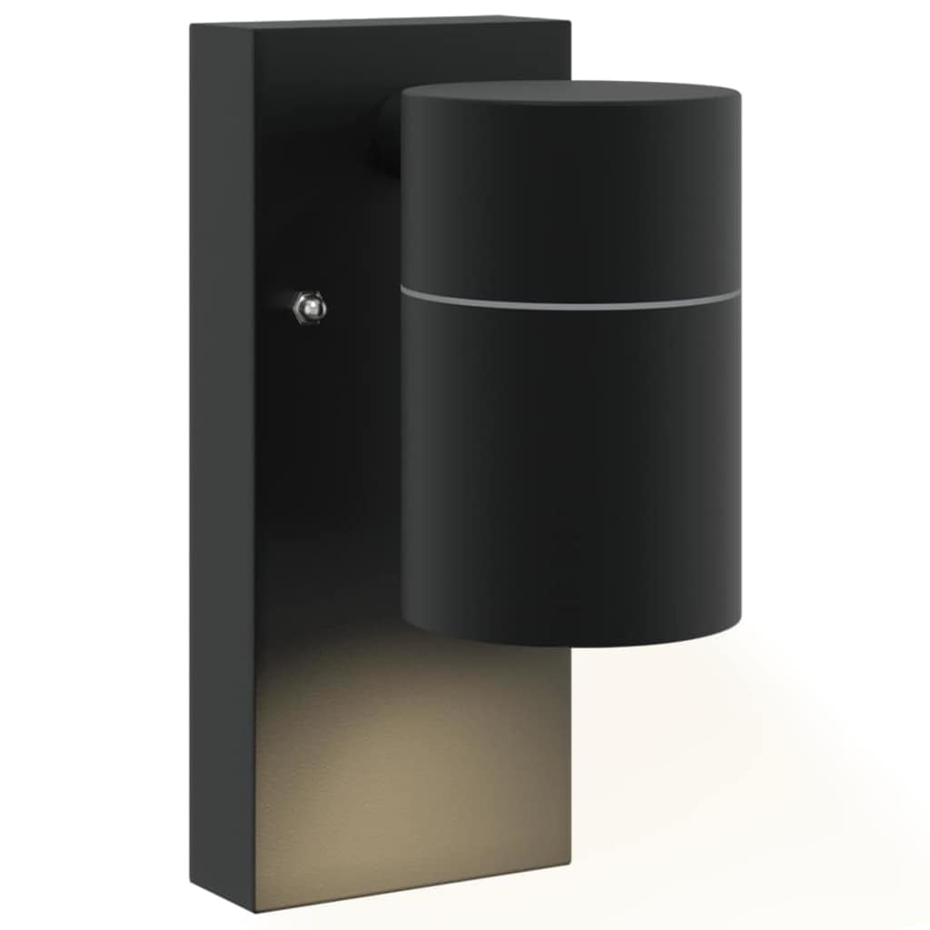 Utevegglampe 2 pcs Svart 6,5 x 10,5 x 16 cm