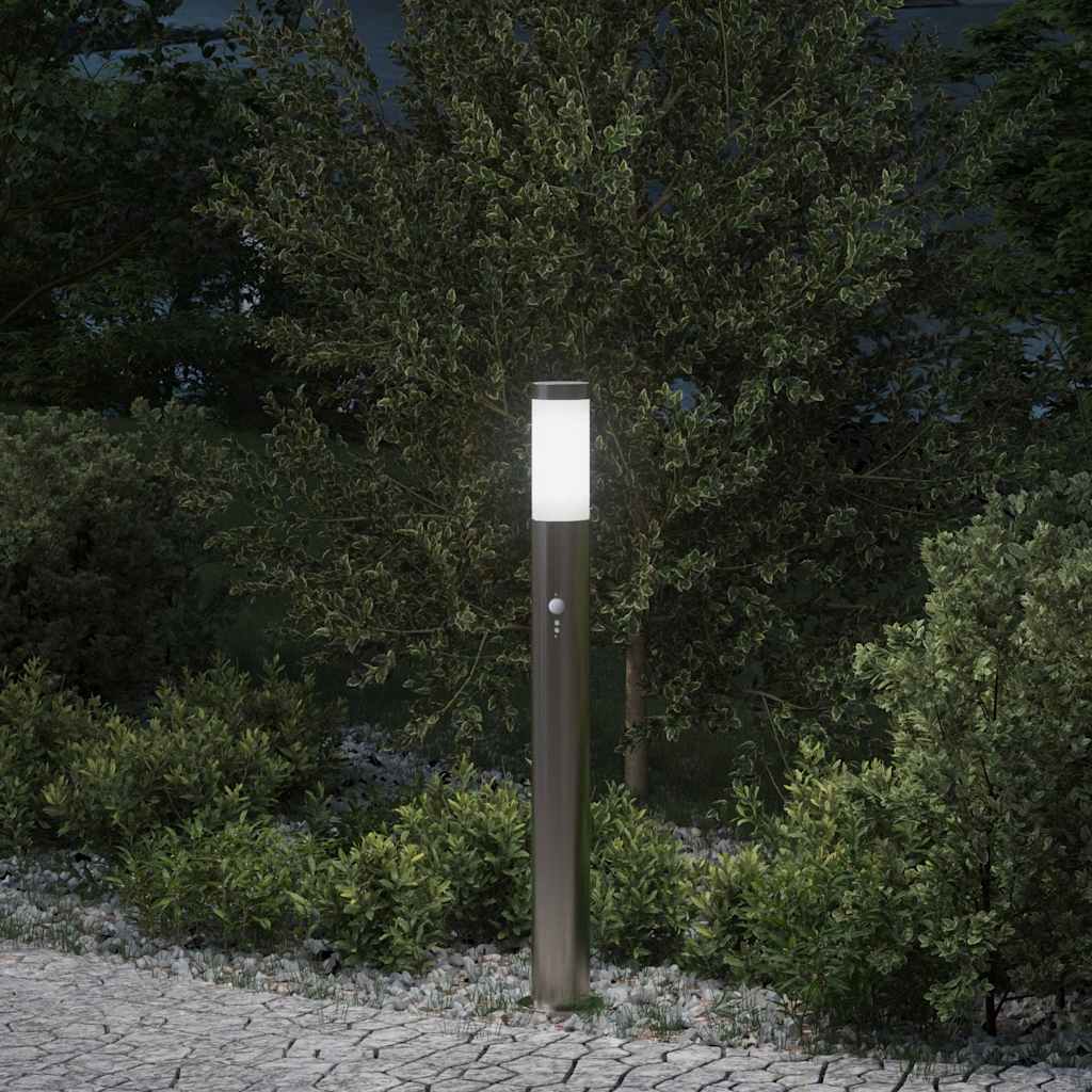 Pullertlampe med sensor 80 cm rustfritt stål IP44