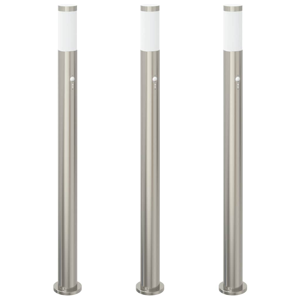 Pullertlys med sensor 3 stk 110 cm rustfritt stål IP44