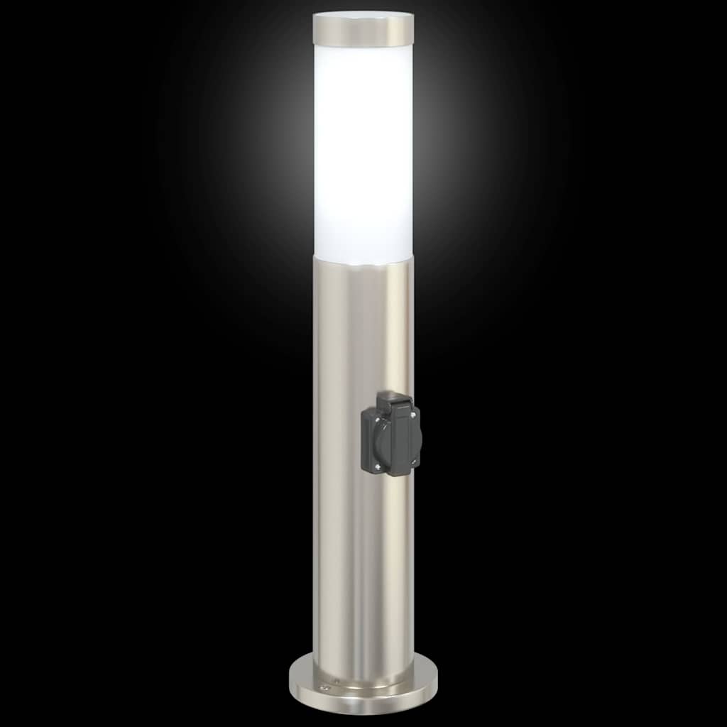 Pullertlamper med stikkontakt 3 stk 50 cm rustfritt stål IP44