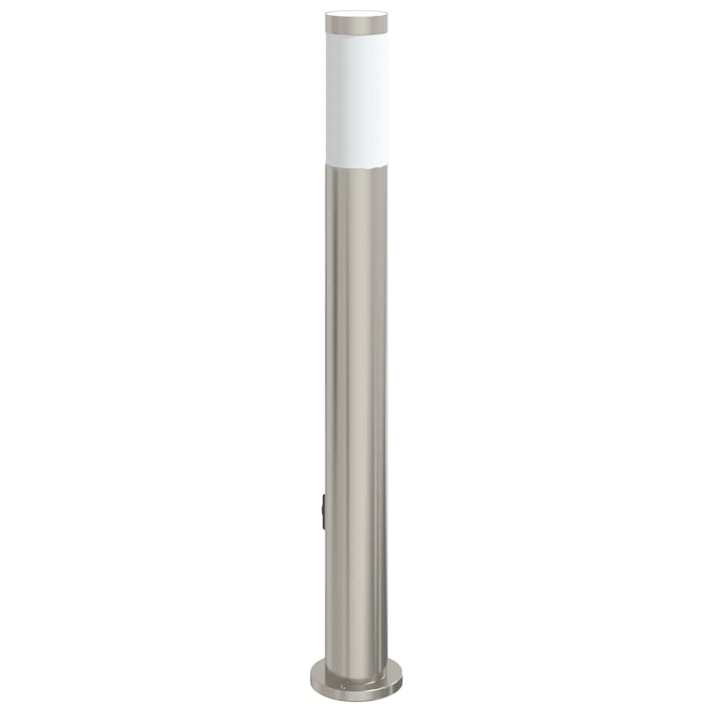 Pullertlampe med stikkontakt 80 cm rustfritt stål IP44