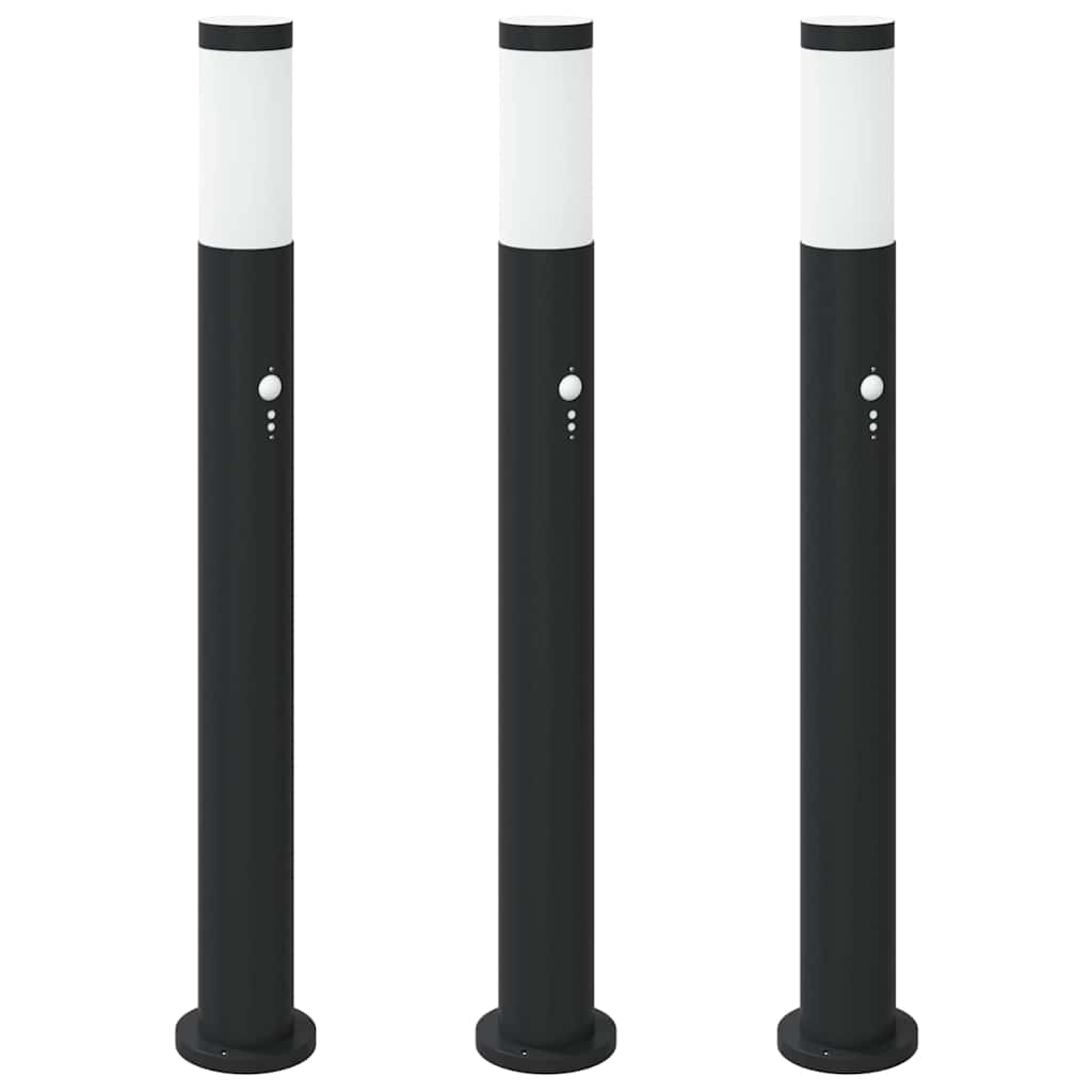 Pullertlys med sensor 3 stk 80 cm rustfritt stål IP44