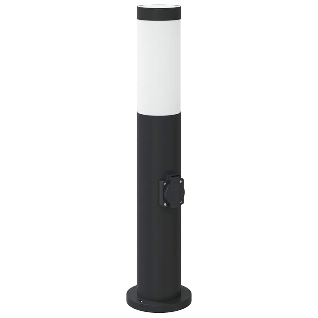 Pullertlampe med stikkontakt 50 cm rustfritt stål IP44