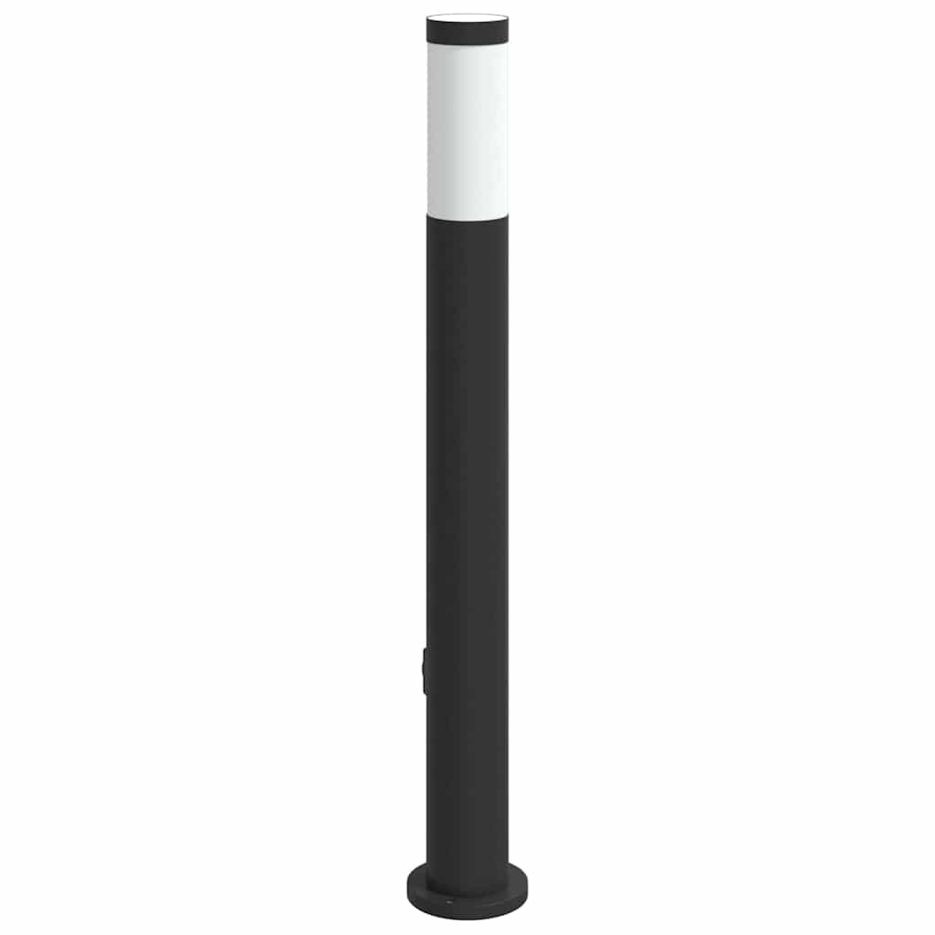 Pullertlampe med stikkontakt 80 cm rustfritt stål IP44