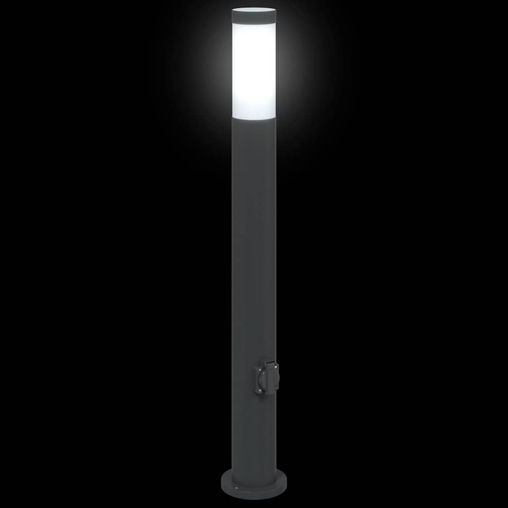 Pullertlamper med stikkontakt 3 stk 80 cm rustfritt stål IP44